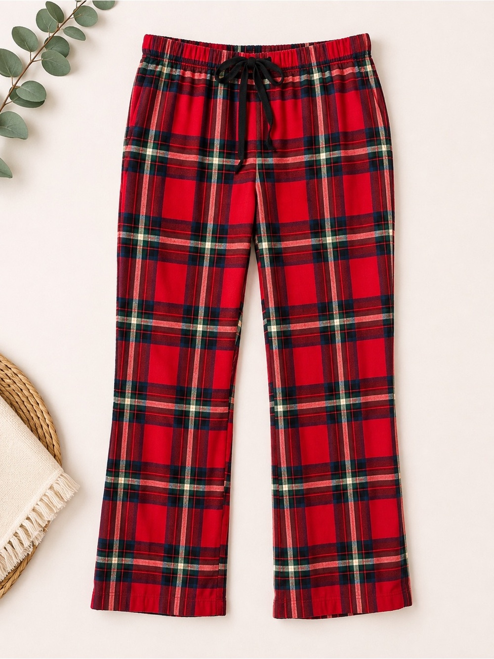 stars above Red Plaid Lounge Jogger Pants
